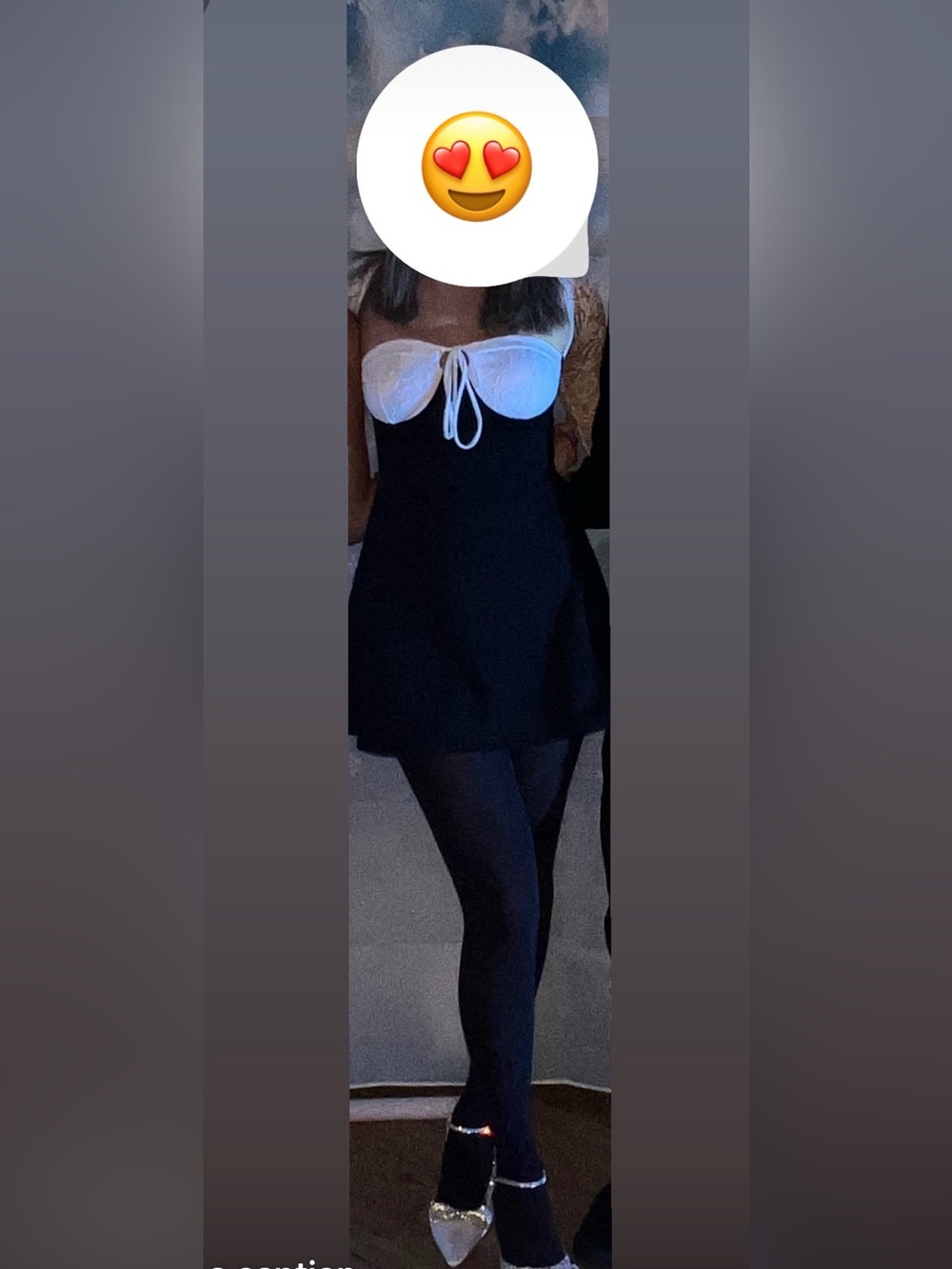 Fashion Nova Black and White Lace Long Sleeve Mini Dress